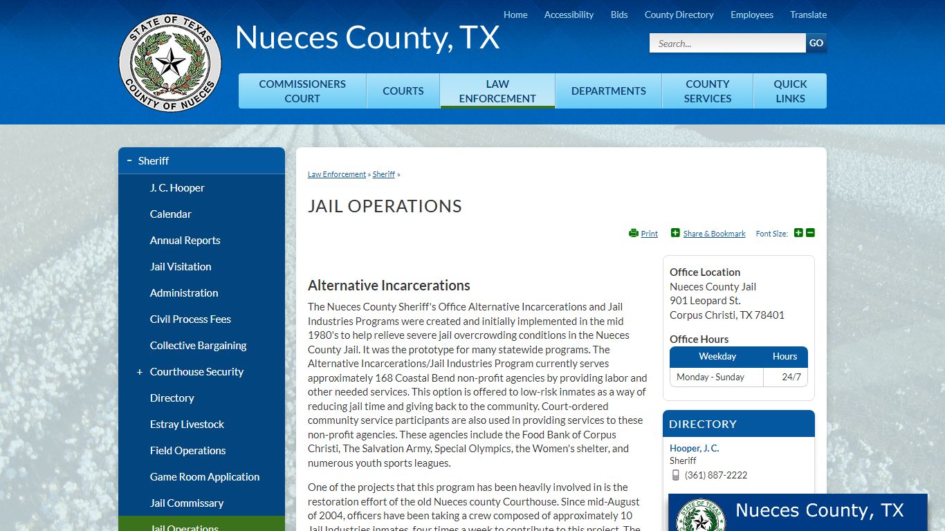 Jail Operations | Nueces County, TX