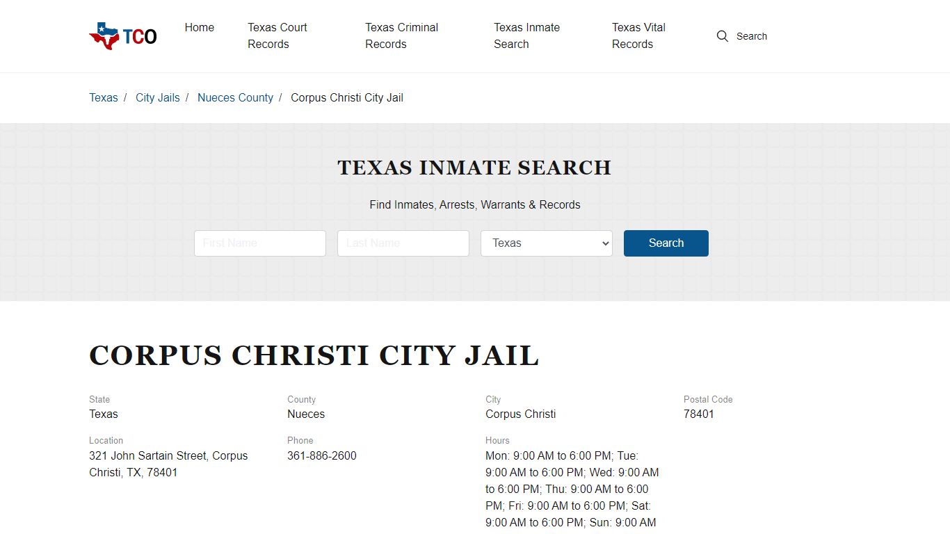 Corpus Christi City Jail - txcountyoffices.org