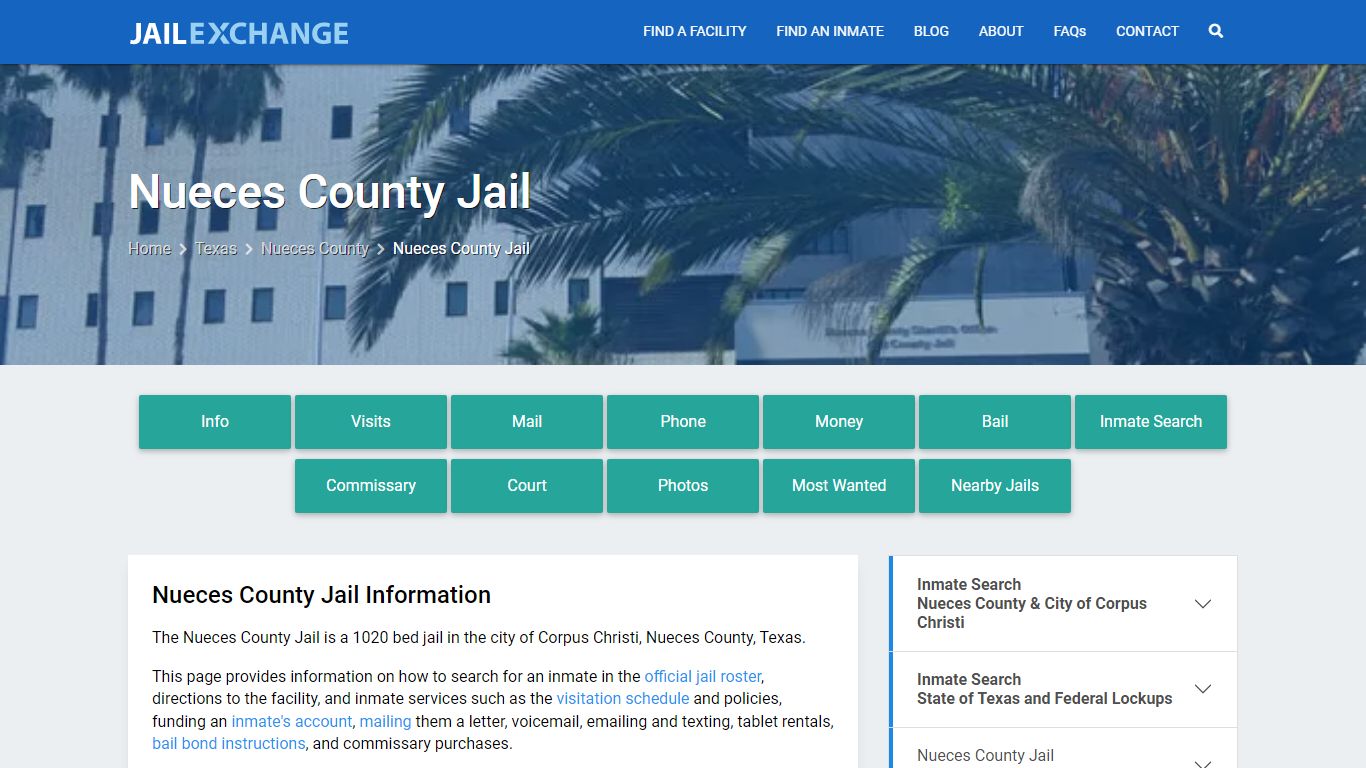 Nueces County Jail, TX Inmate Search, Information